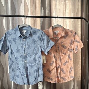 Kohl's Blue and Orange Tropical Print Shirts
